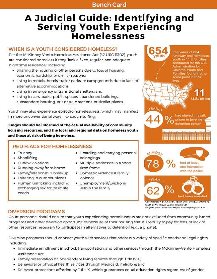 Judicial Guide: Indentifying and Serving Youth Experiencing Homelessness